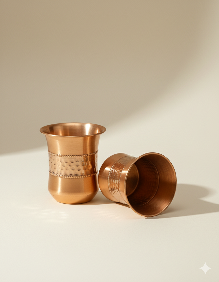Vintage Damru Glass - Copper - luxury handcrafted Copper piece from Viviana London